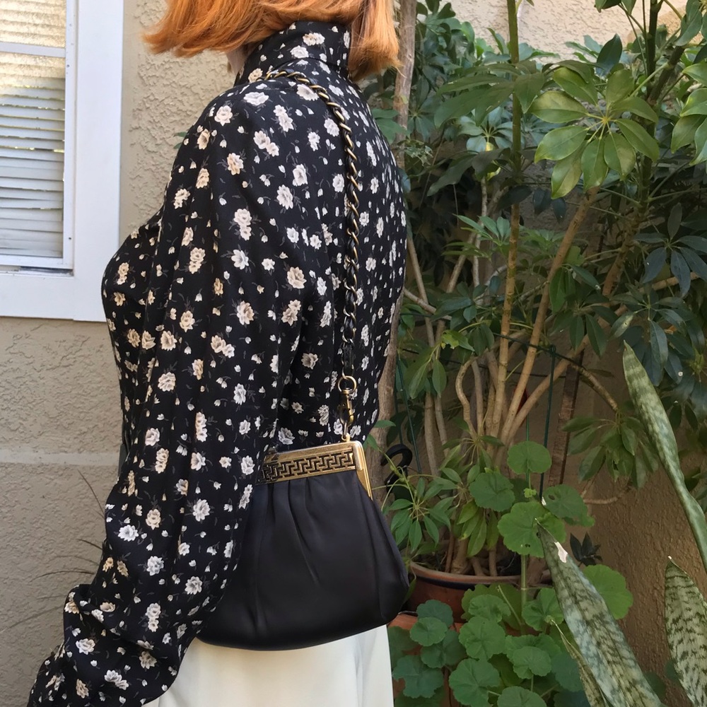 Vintage black/gold mini bag with coin purse - Picture 4 of 15